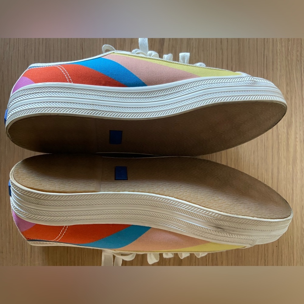 Keds X Kate Spade New York Triple Kick Multi-striped Canvas Sneakers - Picture 4 of 5